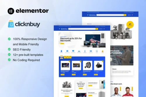 Mua Clicknbuy - Woocommerce Electronic Store Elementor Template Kit giá rẻ