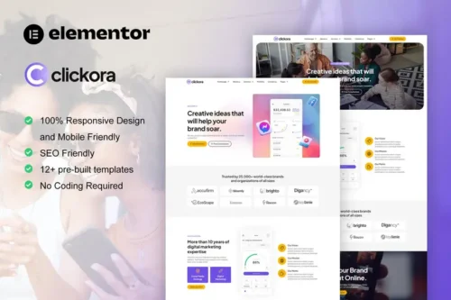 Mua Clickora - Digital Marketing Agency Elementor Template Kit giá rẻ