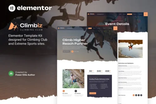 Mua Climbiz – Climbing Club & Extreme Sports Elementor Template Kit giá rẻ