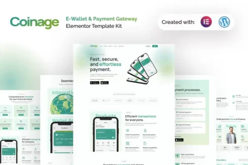 Mua Coinage - E-Wallet & Payment Gateway Elementor Pro Template Kit giá rẻ