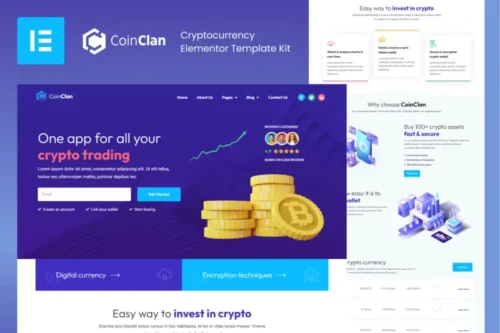 Mua CoinClan - Cryptocurrency Elementor Pro Template Kit giá rẻ