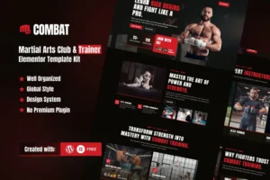Mua Combat - Martial Arts Club & Trainer Elementor Template Kit giá rẻ