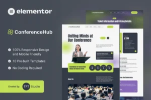 Mua ConferenceHub - Professional Event Elementor Template Kit giá rẻ