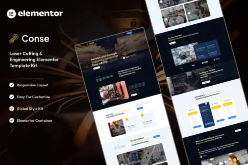 Mua Conse - Industrial & Laser Cutting Services Elementor Template Kit giá rẻ