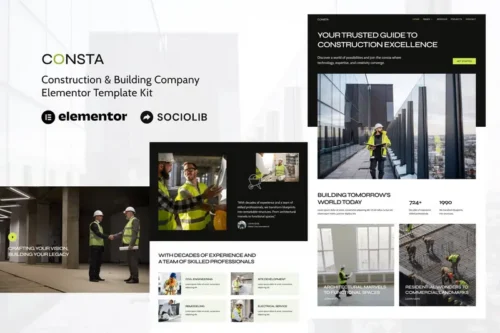 Mua Consta - Construction & Building Company Elementor Template Kit giá rẻ