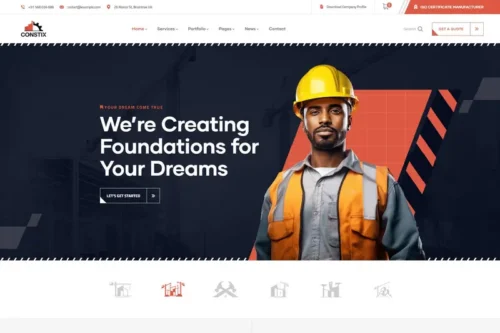 Mua Constix - Construction Industrial WordPress Theme giá rẻ