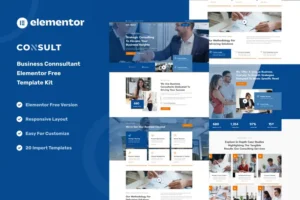Mua Consult - Business Consulting & Strategy Elementor Template Kit giá rẻ