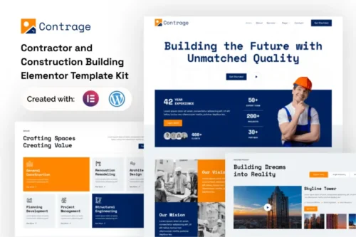 Mua Contrage - Contractor and Construction Building Elementor Template Kit giá rẻ
