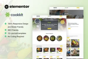 Mua Cookkit - Food Recipe & Nutrition Service Elementor Pro Template Kit giá rẻ