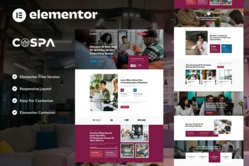 Mua Cospa - Coworking Space & Virtual Office Elementor Template Kit giá rẻ