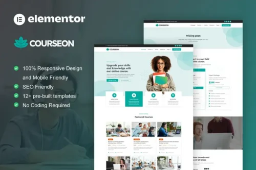 Mua CourseOn - Online Course & Education Elementor Pro Template Kit giá rẻ