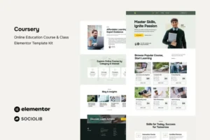 Mua Coursery - Online Education Course & Class Elementor Template Kit giá rẻ