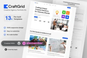 Mua CraftGrid - Creative Agency Portfolio Elementor Template Kit giá rẻ