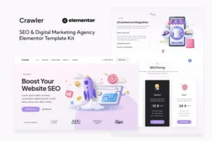 Mua Crawler - SEO & Digital Marketing Agency Elementor Template Kit giá rẻ