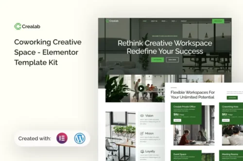 Mua Crealab - Coworking Creative Space Elementor Template Kit giá rẻ