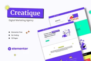 Mua Creatique - Digital Marketing Agency Elementor Template Kit giá rẻ