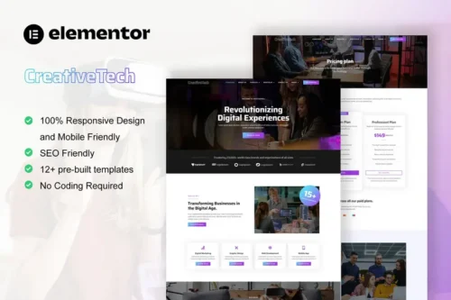 Mua CreativeTech - Digital Marketing Agency Elementor Template Kit giá rẻ