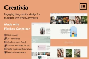Mua Creativio - Blogger & Entrepreneurs Elementor Template Kit giá rẻ