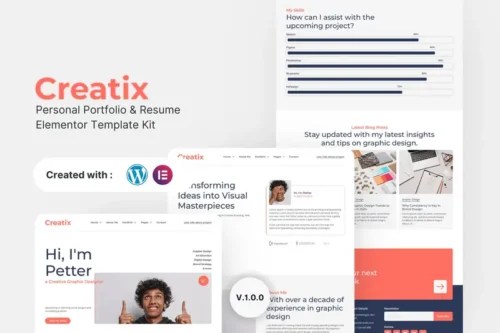 Mua Creatix - Personal Portfolio & Resume Elementor Template Kit giá rẻ