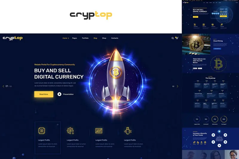 Mua CrypTop - ICO Landing and CryptoCurrency WordPress giá rẻ