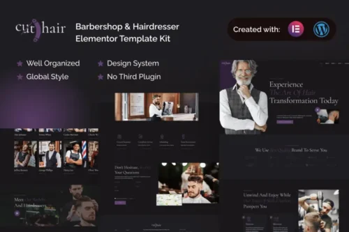 Mua Cuthair - Barbershop & Hairdresser Elementor Pro Template Kit giá rẻ