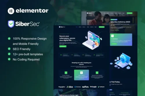 Mua CyberSec - Cyber Security Services Elementor Template Kit giá rẻ