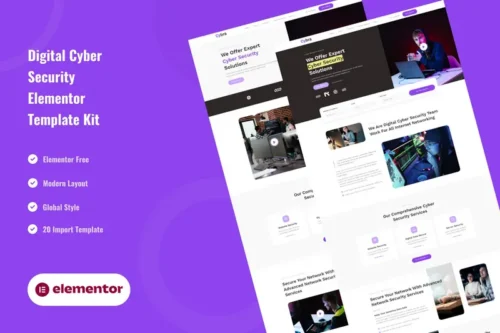 Mua Cybra - Digital Cyber Security Elementor Template Kit giá rẻ