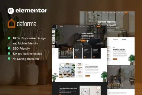 Mua Daforma - Interior Design Service Elementor Pro Template Kit giá rẻ