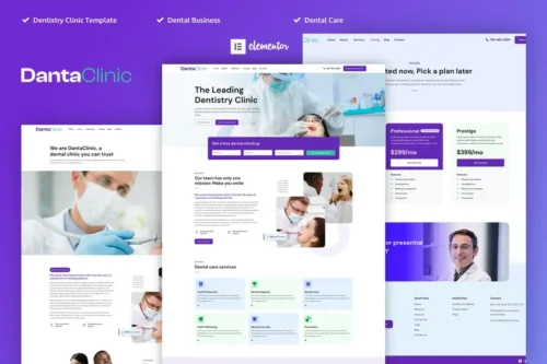 Mua Danta Clinic - Dentist & Dental Clinic Elementor Pro Template Kit giá rẻ
