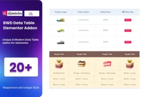 Mua Data Table Addon for Elementor giá rẻ