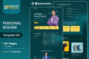 Mua DavidDean – Personal Portfolio & Resume Elementor Template Kit giá rẻ