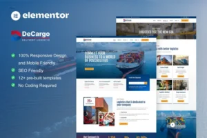 Mua DeCargo - Logistics & Transportation Services Elementor Template Kit giá rẻ