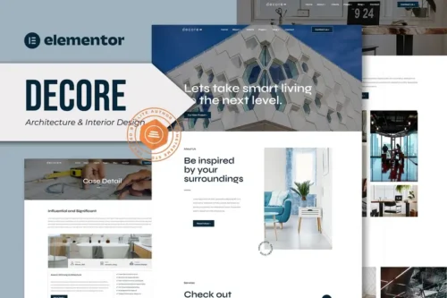 Mua Decore - Architecture & Interior Design Elementor Pro Template Kit giá rẻ