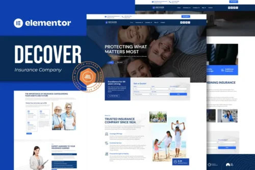 Mua Decover - Insurance Company Elementor Pro Template Kit giá rẻ