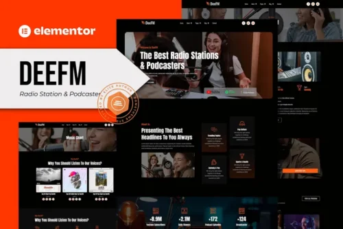 Mua DeeFM - Radio Station & Podcaster Elementor Pro Template Kit giá rẻ