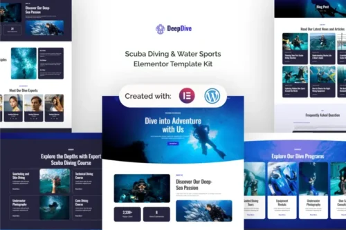 Mua Deepdive - Scuba Diving & Water Sports Elementor Template Kit giá rẻ