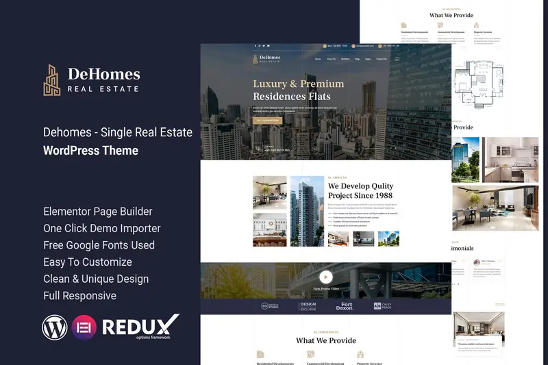 Mua Dehomes - Single Real Estate WordPress Theme giá rẻ