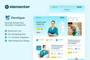 Mua Dentique - Dentist & Dental Clinic Elementor Template Kit giá rẻ
