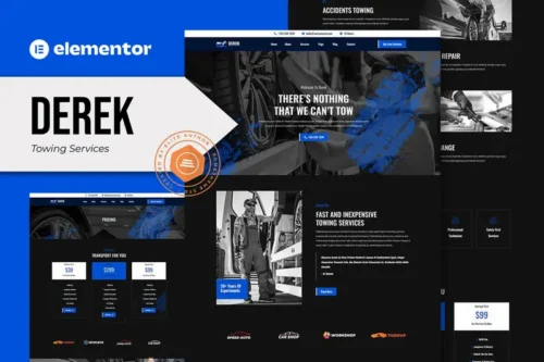 Mua Derek - Towing Services Elementor Pro Template Kit giá rẻ