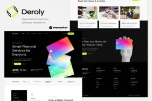 Mua Deroly - Digital Bank & Credit Card Elementor Template Kit giá rẻ