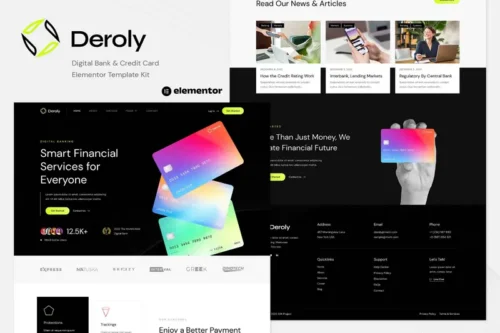 Mua Deroly - Digital Bank & Credit Card Elementor Template Kit giá rẻ