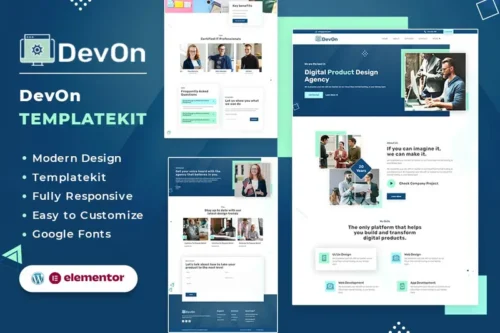 Mua DevOn | Digital Product Design Agency Elementor Template Kit giá rẻ