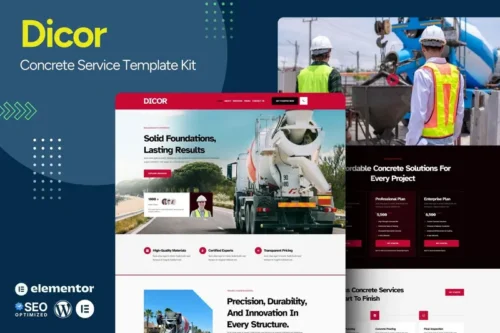 Mua Dicor - Concrete Service Elementor Template Kit giá rẻ