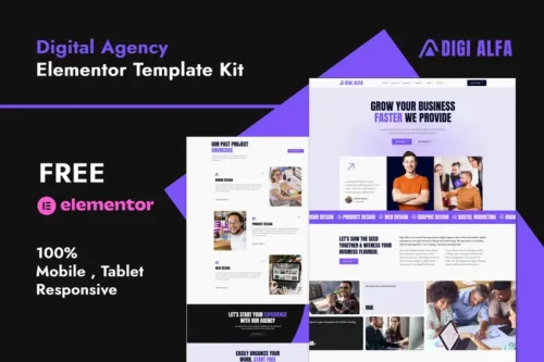 Mua DigiAlfa - Digital Agency Elementor Template Kit giá rẻ