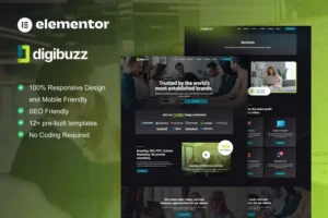 Mua DigiBuzz - Dark Digital Agency Elementor Template Kit giá rẻ