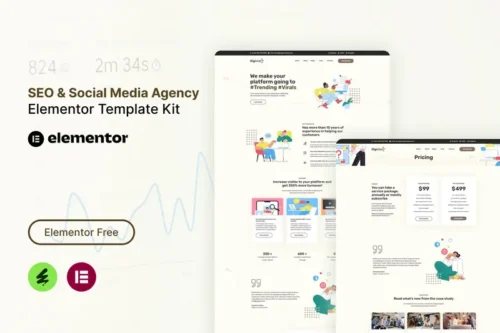 Mua Digistar - SEO & Social Media Agency Elementor Templat Kit giá rẻ