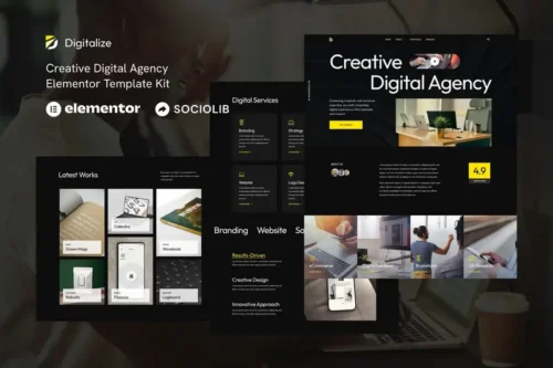 Mua Digitalize - Creative Digital Agency & Portfolios Elementor Template Kit giá rẻ