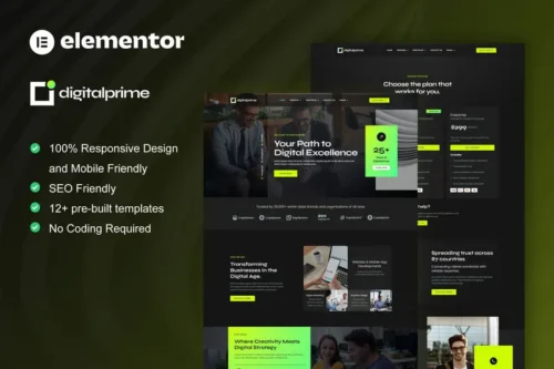 Mua DigitalPrime - Digital Agency Elementor Template Kit giá rẻ