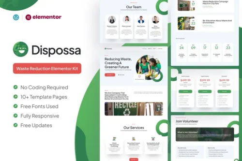 Mua Dispossa - Waste Reduction Elementor Pro Template Kit giá rẻ