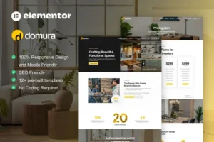 Mua Domura - Interior Design & Architecture Elementor Pro Template Kit giá rẻ